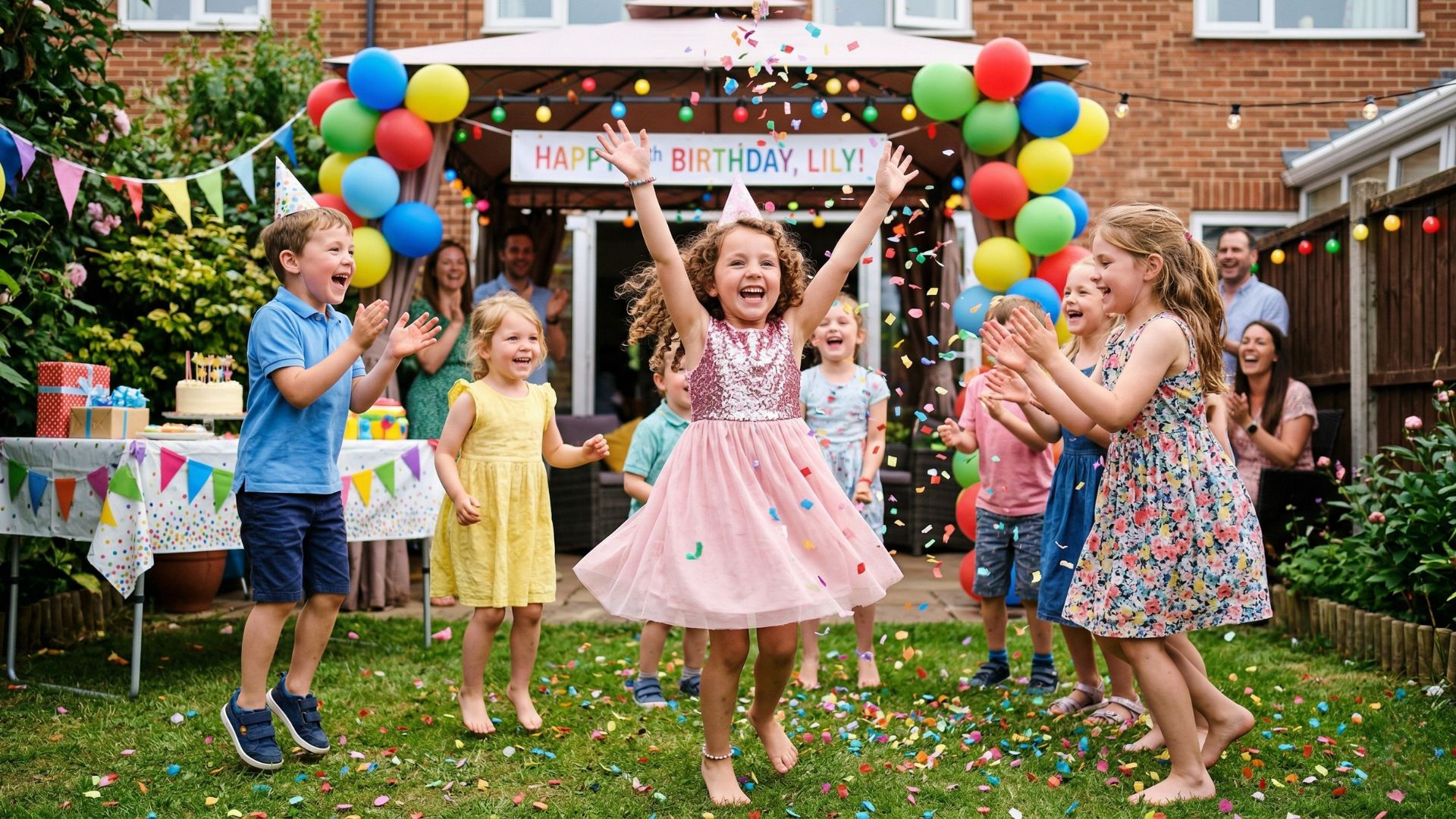 Kinder tanzen auf einer Geburtstagsparty